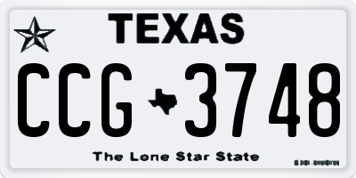 TX license plate CCG3748