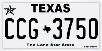 TX license plate CCG3750