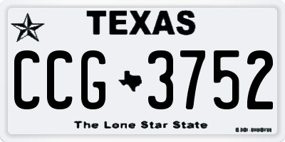 TX license plate CCG3752