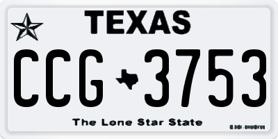 TX license plate CCG3753