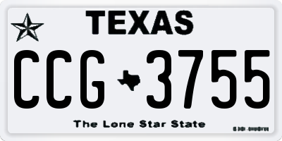 TX license plate CCG3755