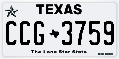 TX license plate CCG3759