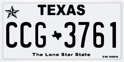 TX license plate CCG3761