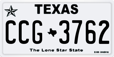 TX license plate CCG3762