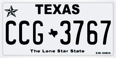 TX license plate CCG3767