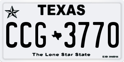 TX license plate CCG3770