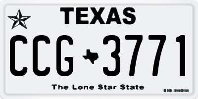 TX license plate CCG3771