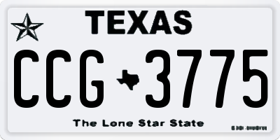 TX license plate CCG3775