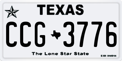TX license plate CCG3776