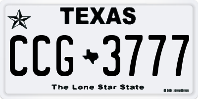 TX license plate CCG3777