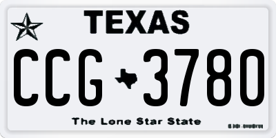 TX license plate CCG3780