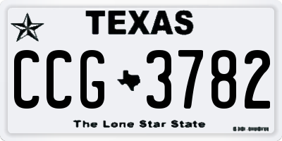 TX license plate CCG3782