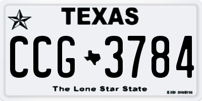 TX license plate CCG3784