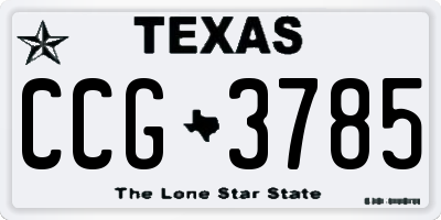 TX license plate CCG3785