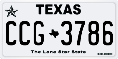 TX license plate CCG3786