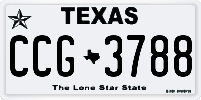 TX license plate CCG3788