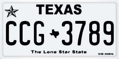 TX license plate CCG3789