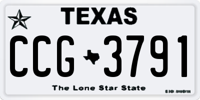 TX license plate CCG3791