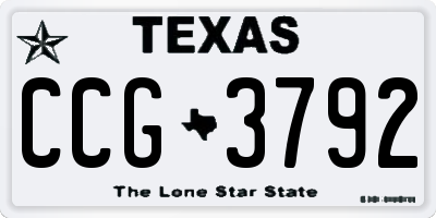 TX license plate CCG3792