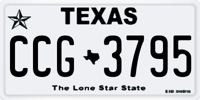 TX license plate CCG3795