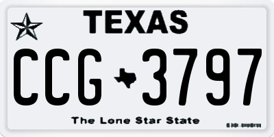 TX license plate CCG3797