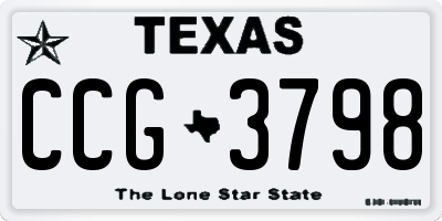 TX license plate CCG3798