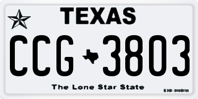 TX license plate CCG3803