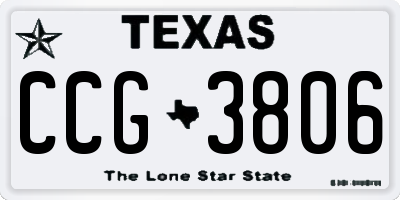 TX license plate CCG3806