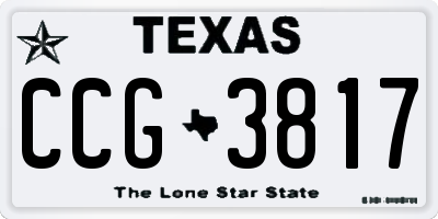 TX license plate CCG3817
