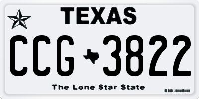 TX license plate CCG3822