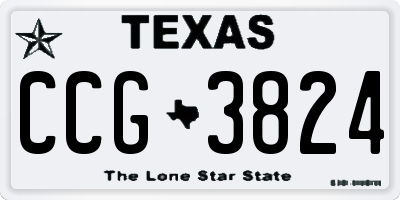 TX license plate CCG3824