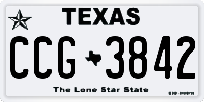TX license plate CCG3842