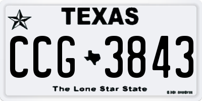 TX license plate CCG3843