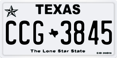 TX license plate CCG3845
