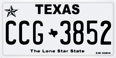 TX license plate CCG3852