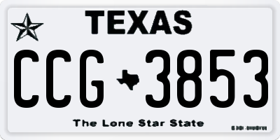TX license plate CCG3853