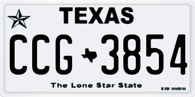 TX license plate CCG3854