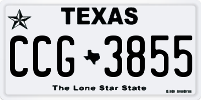 TX license plate CCG3855