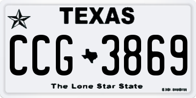 TX license plate CCG3869