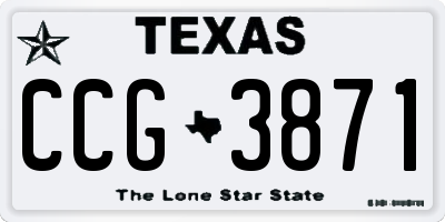 TX license plate CCG3871