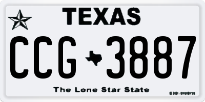 TX license plate CCG3887