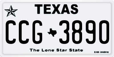 TX license plate CCG3890