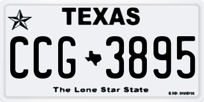 TX license plate CCG3895