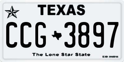 TX license plate CCG3897