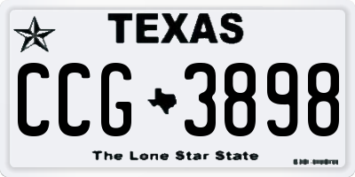 TX license plate CCG3898