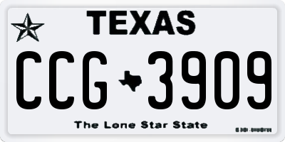 TX license plate CCG3909