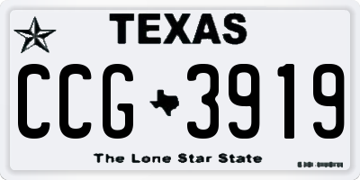 TX license plate CCG3919