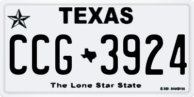 TX license plate CCG3924