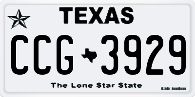 TX license plate CCG3929