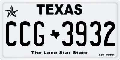 TX license plate CCG3932